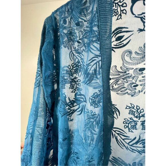 Soft Surroundings NWT Prancing Peacock Topper Seaport Size S - Picture 2 of 8